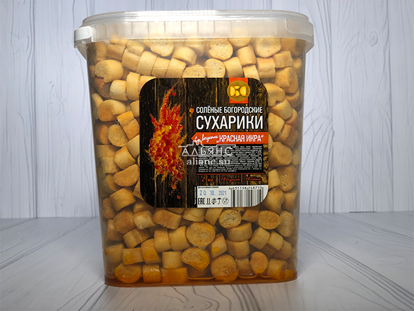 Сухарики с красной икрой в Волжском